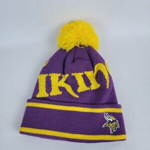 Minnesota Vikings NFL Winter Hat with Pom‎ Football Beanie Purple Gold Team